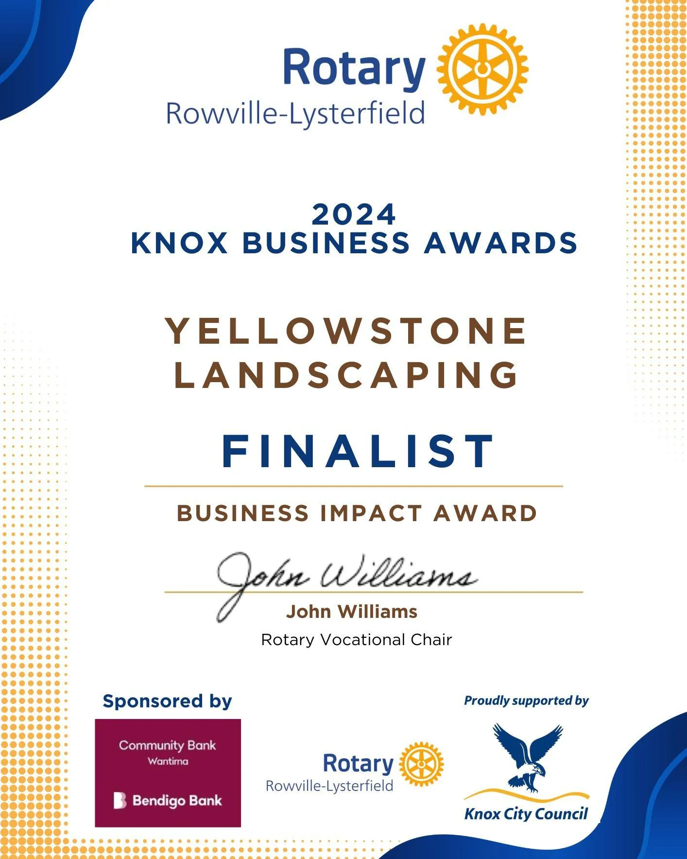 Yellowstone team with award certificates
